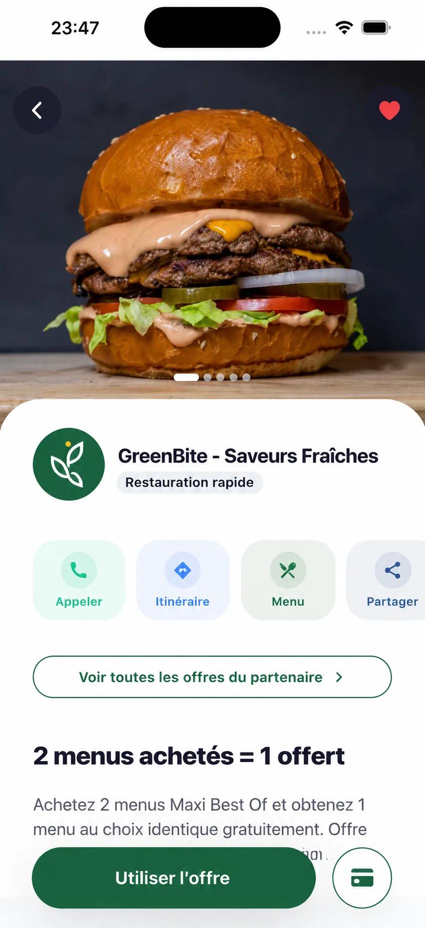 App Lim’On, détail d’une offre partenaire
